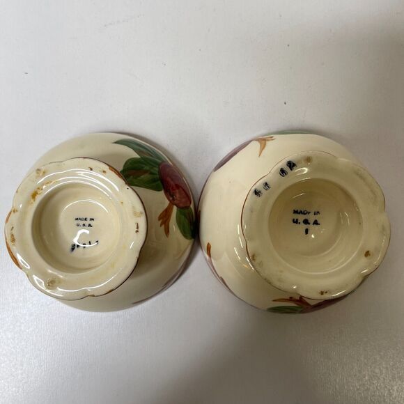 Lot of 2 Franciscan Apple Pattern Hand Painted Sherbet Dessert Cups USA Stamp - Picture 6 of 9